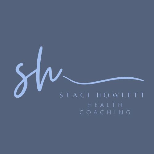 Staci Howlett Health Coaching logo written in light blue on a dark gray-blue background